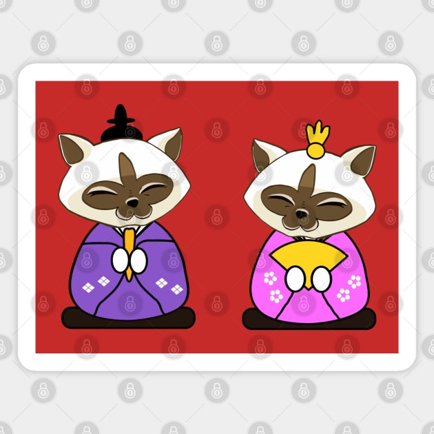 Hinamatsuri Siamese Cats Hina Ningyo Magnet by HolidayBug
